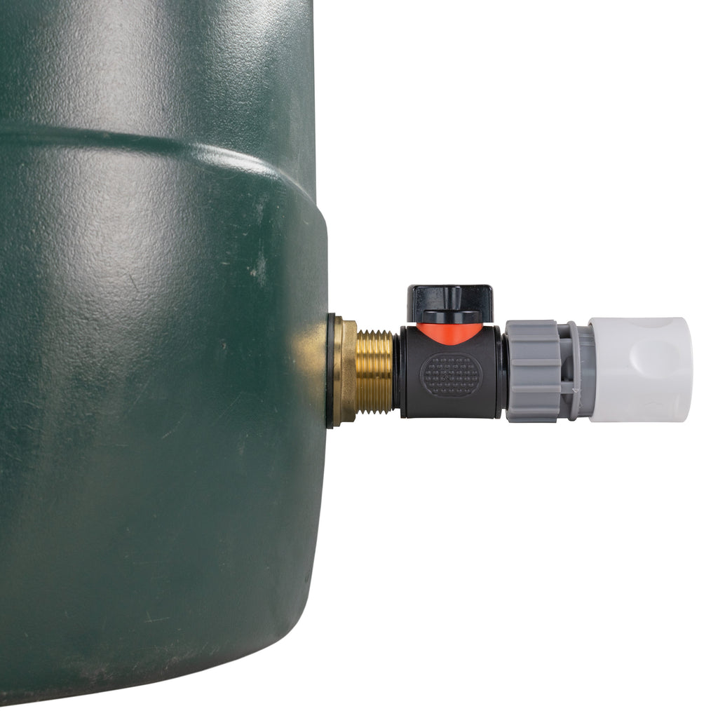 Water Butt Brass Kit 1" with In-Line Valve + Female Quick Connector WL