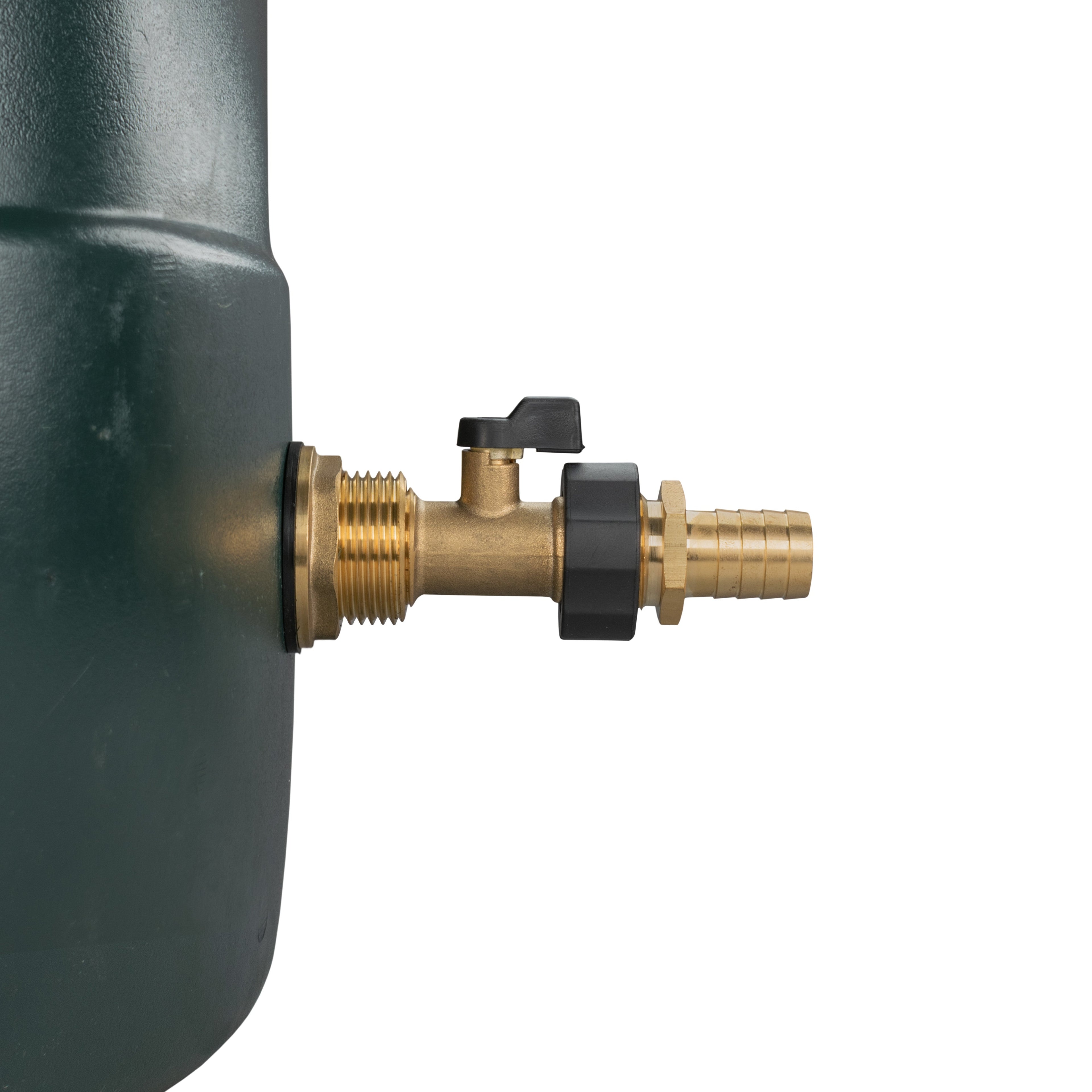 Water Butt Brass Kit 1" with Brass Valve + 19mm Barb