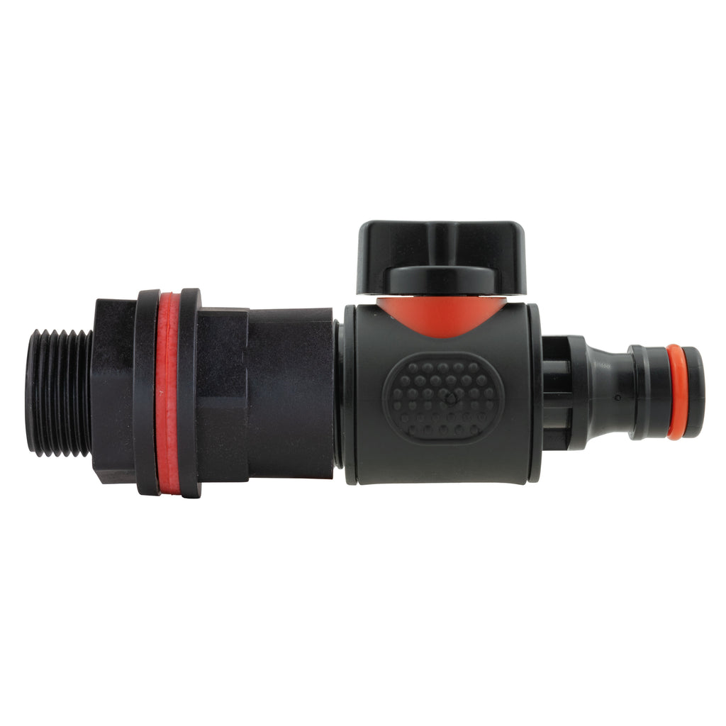 Water Butt Kit 3/4" with In-Line Quick Connector Valve and Drill Bit