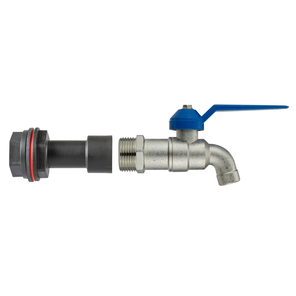Water Butt Extension Kit 1/2" with Simple Lever Tap and Drill Bit