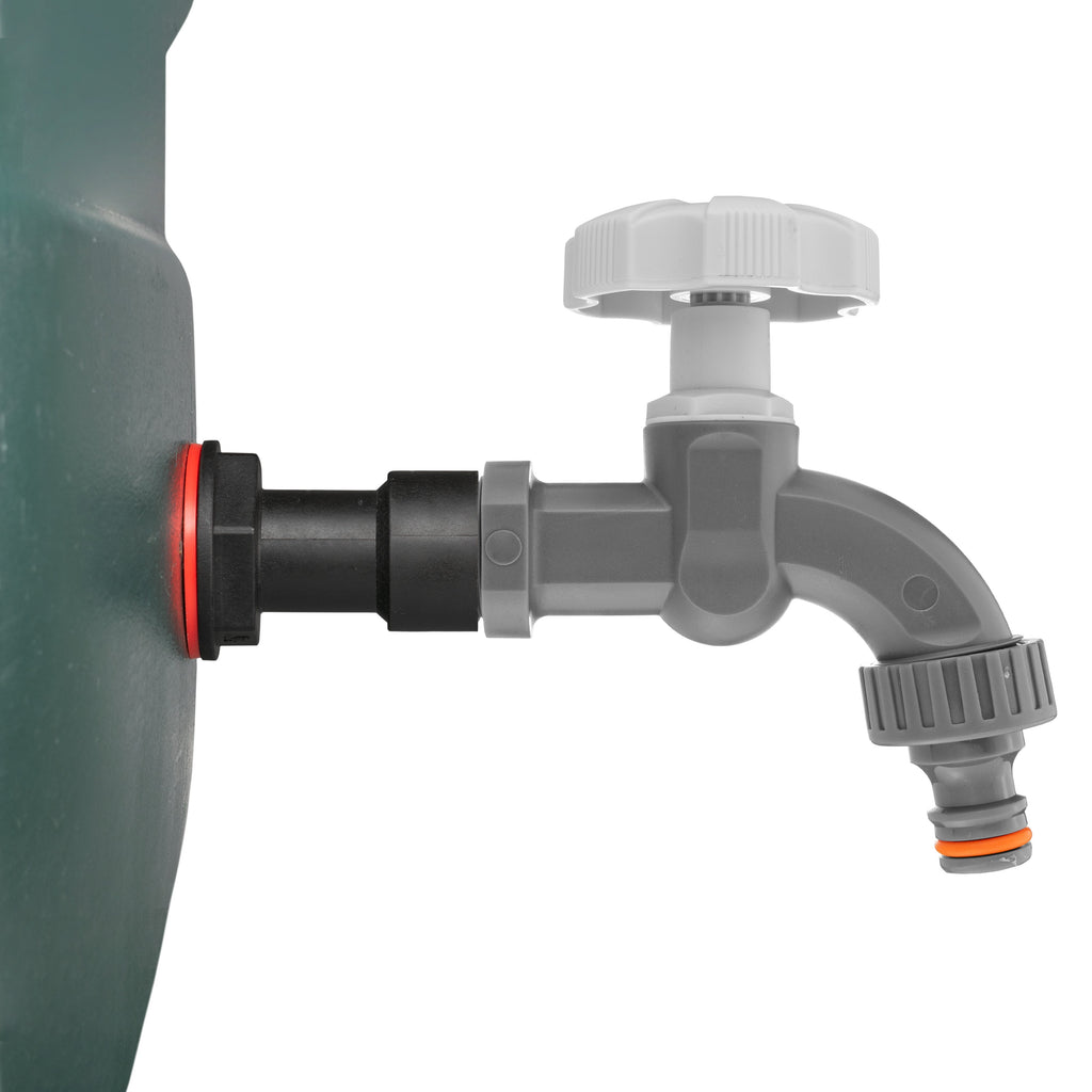 Water Butt Extension Kit 1/2" with Grey Dial Tap and Drill Bit