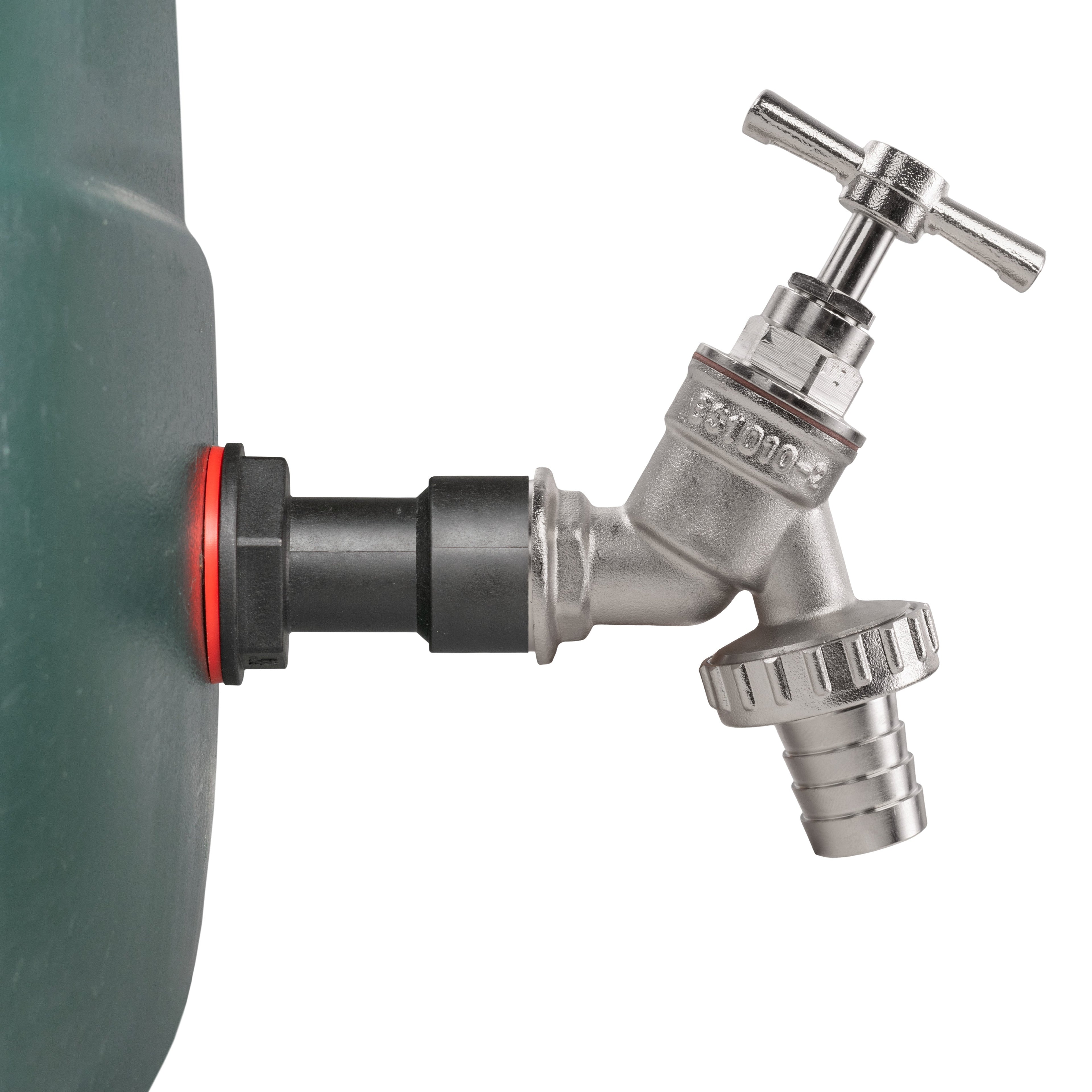Water Butt Extension Kit 1/2" with Nickel Plated Barbed Tap and Drill Bit