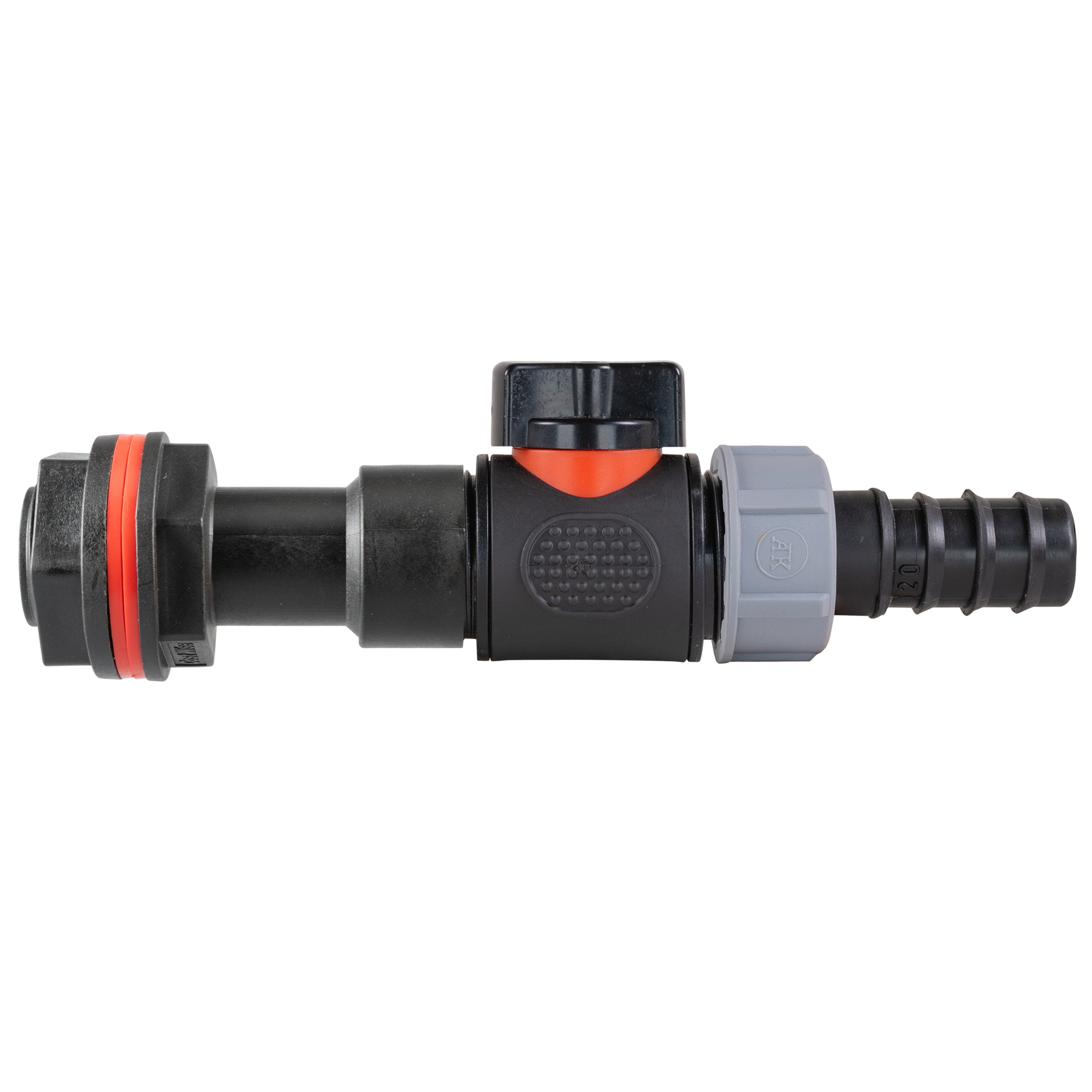 Water Butt Extension Kit 3/4" with In-Line Valve + 20mm Barb and Drill Bit