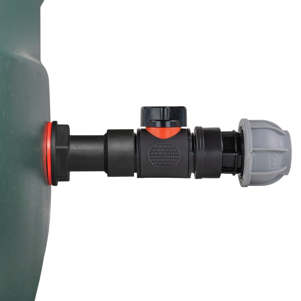 Water Butt Extension Kit 3/4" with In-Line Valve + 20mm MDPE and Drill Bit