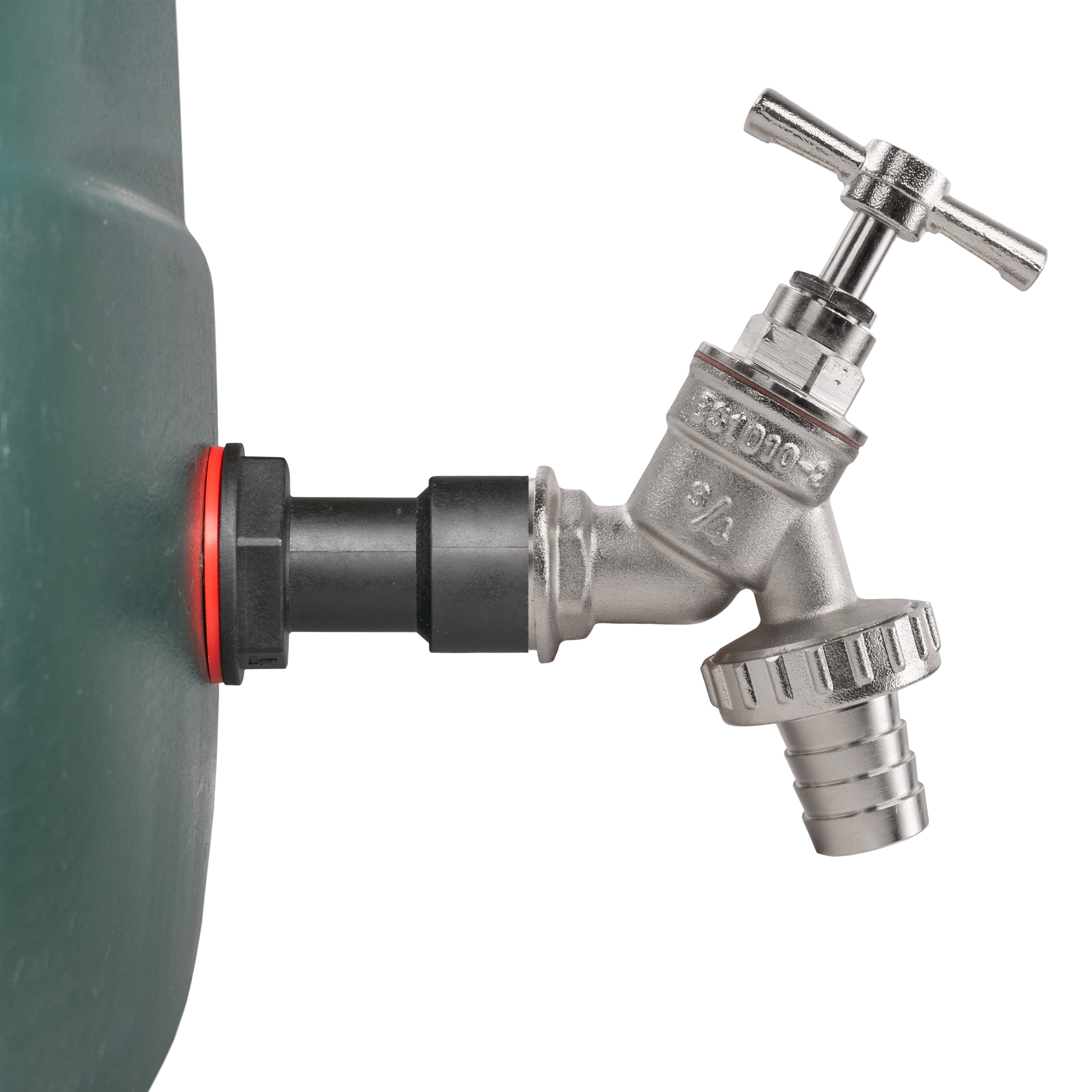 Water Butt Extension Kit 3/4" with Nickel Plated Barbed Tap