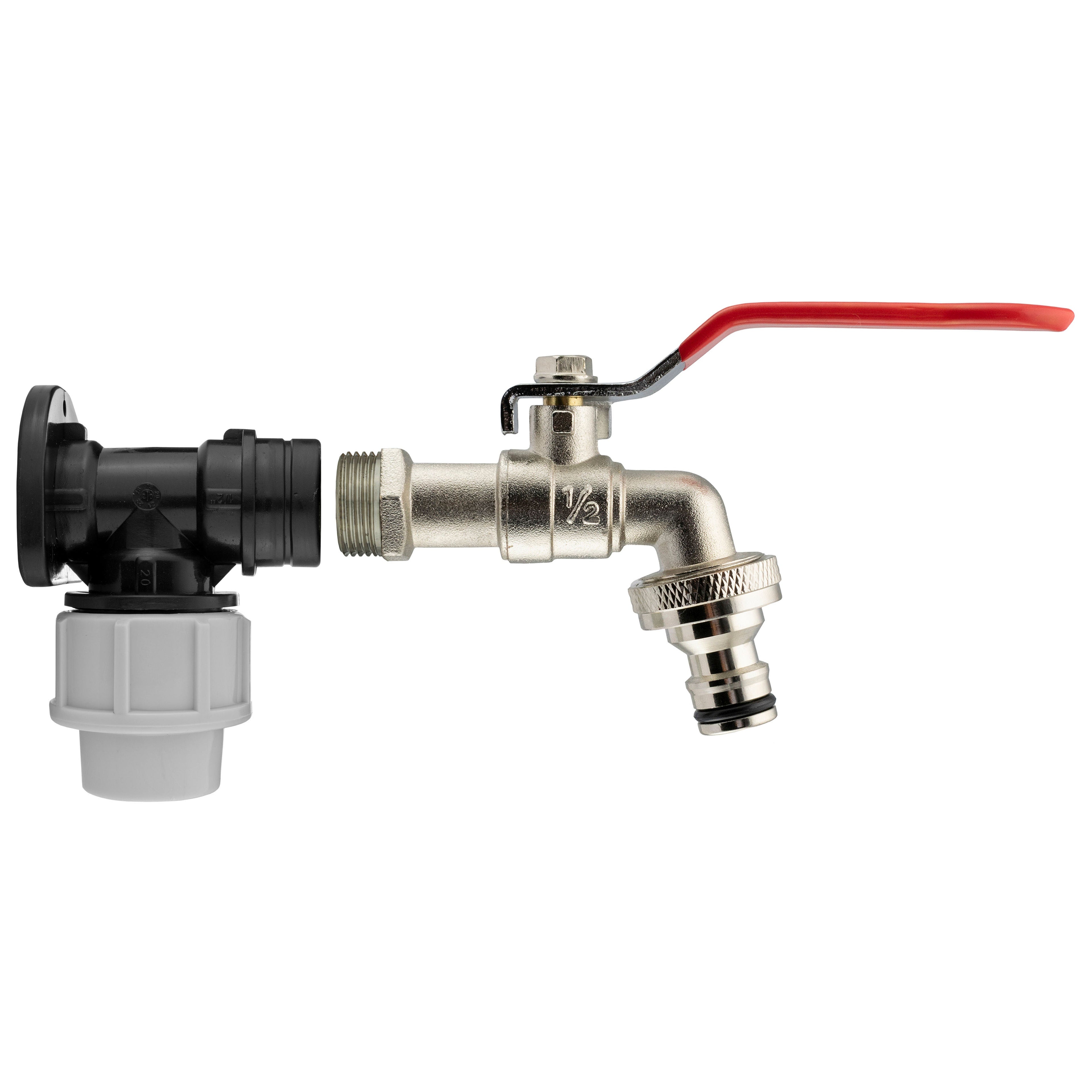 Wall Flange Kit 20mm MDPE - Lever Tap & Snap On