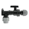 Wall Flange Kit 25mm MDPE + Large Plastic Valve & 25mm MDPE Straight