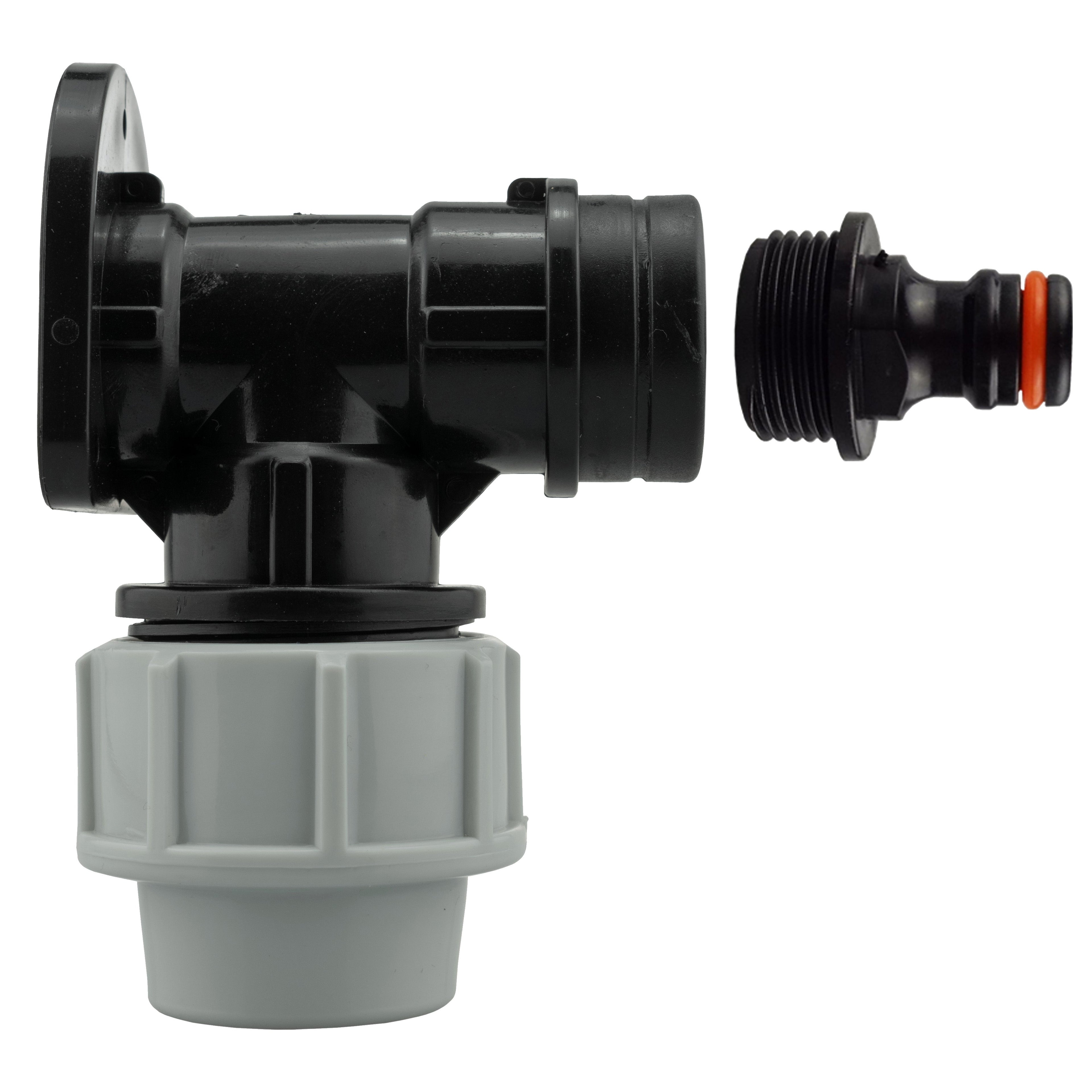 Wall Flange Kit 32mm MDPE + Quick Connector Male