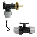 Wall Flange Kit 25mm MDPE + 25mm MDPE Valve + 13mm Barbed Geka Set
