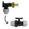 Wall Flange Kit 32mm MDPE + 32mm MDPE Valve + 25mm Barbed Geka Set