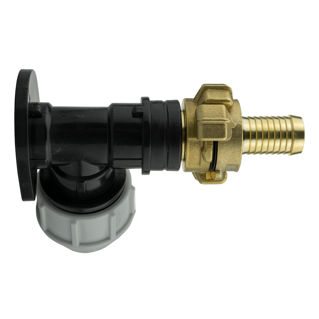 Wall Flange Kit 25mm MDPE + 19mm Barbed Geka Set