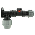 Wall Flange Kit 25mm MDPE + In-Line Valve + 20mm MDPE Joiner