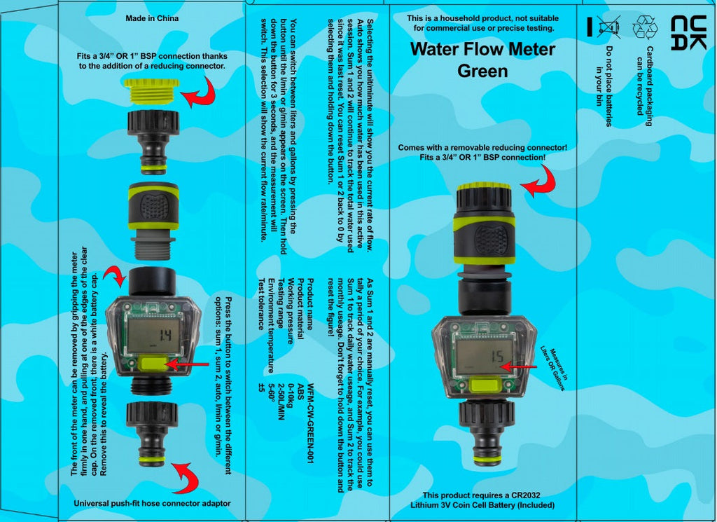 Water Flow Meter Green