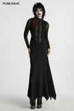 Punk Rave Seraphine Spinal Lace Panel Maxi Dress in Black