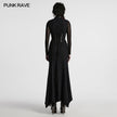 Punk Rave Seraphine Spinal Lace Panel Maxi Dress in Black
