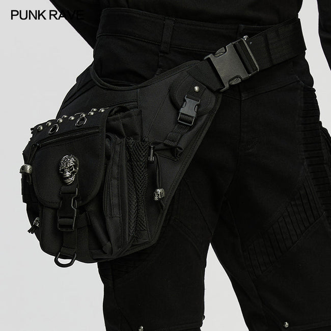 Borsa da vita e gamba Techwear con teschio Punk Rave