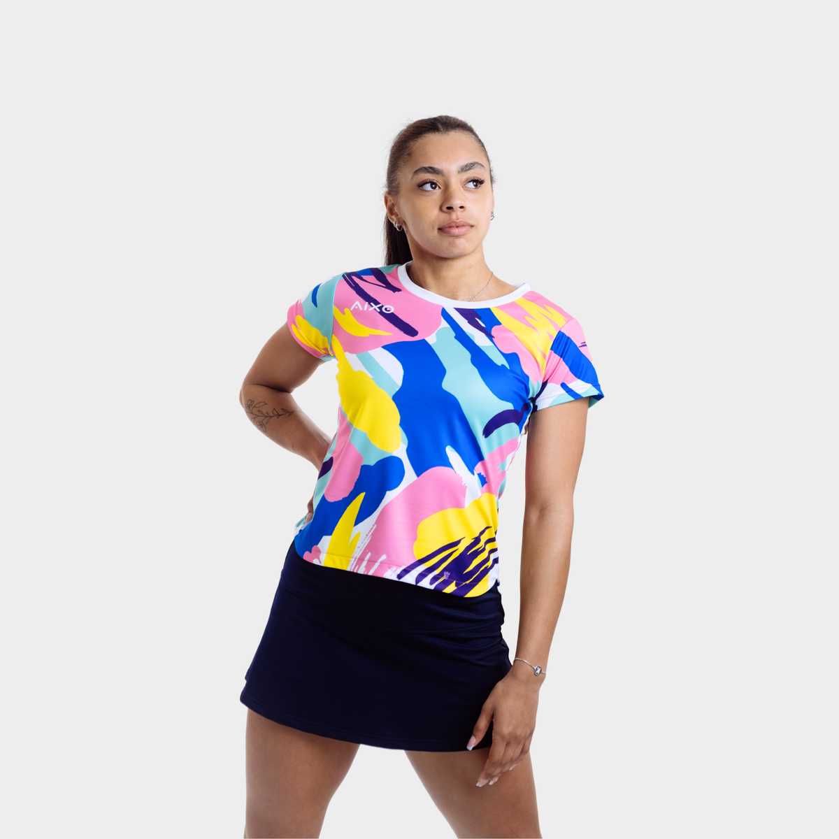 Aixo Abstract Womens Top Multicolour