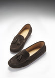 Women's Tasselled Driving Loafers, brown suede