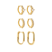 18K Gold Plated 3-Piece Hoop Earring Set
