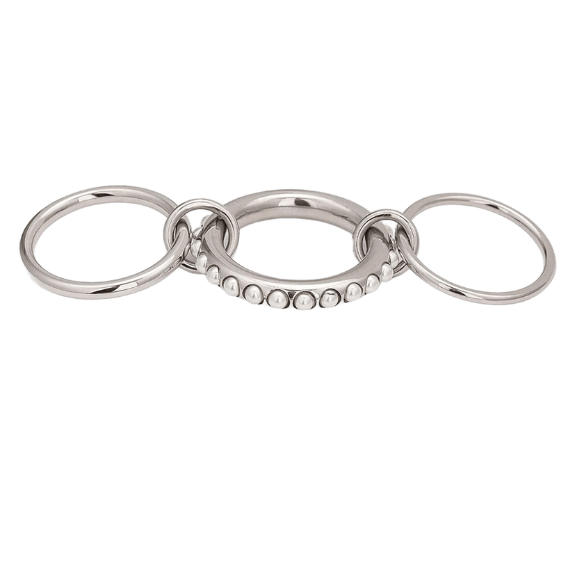 18K Elegant Silver Stacked Rings