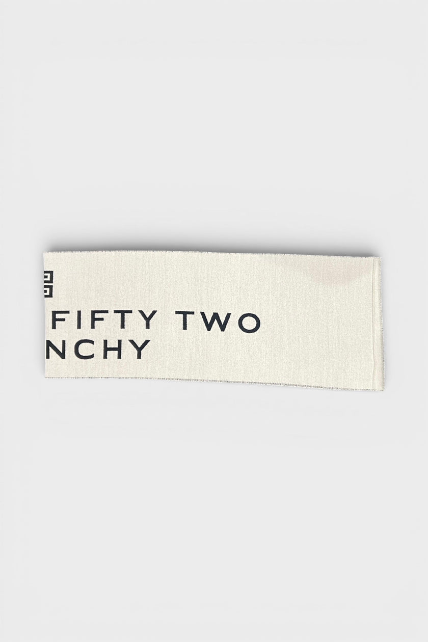 Givenchy Date Logo Print Wool Scarf Grey