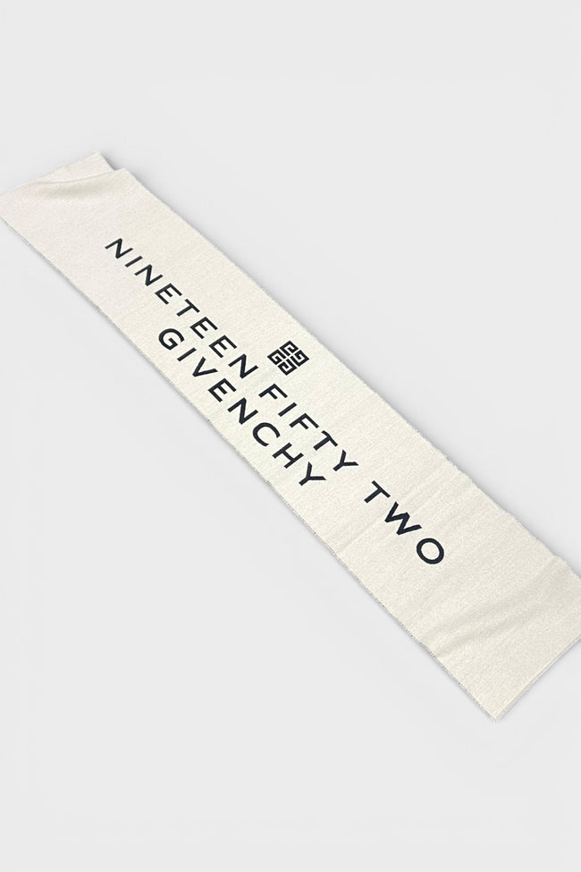 Šedá vlněná šála Givenchy s logem a datem