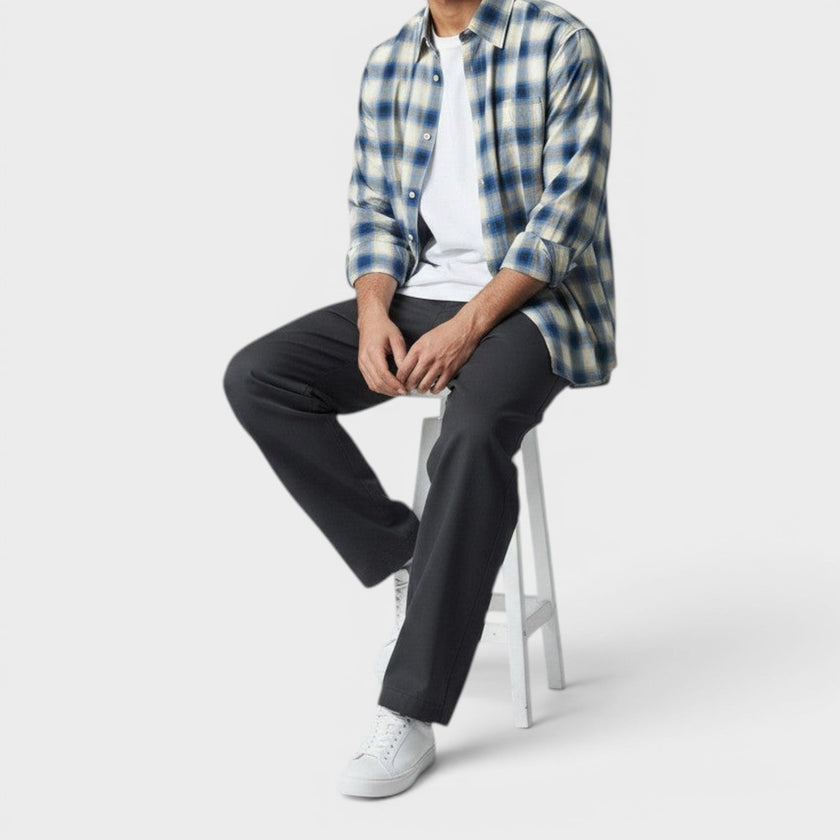 Marley Flannel Plaid Cotton Shirt Blue Multi