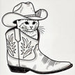 Whimsical Cat in Cowboy Boot Canvas