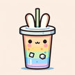 Whimsical Kawaii Latte Canvas