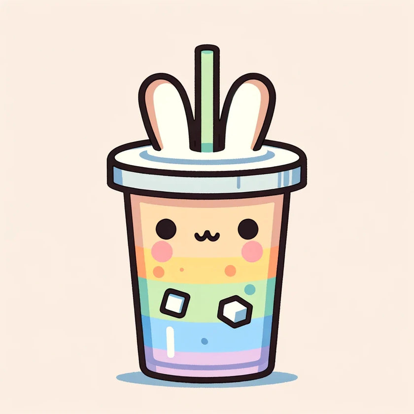 Whimsical Kawaii Latte Canvas