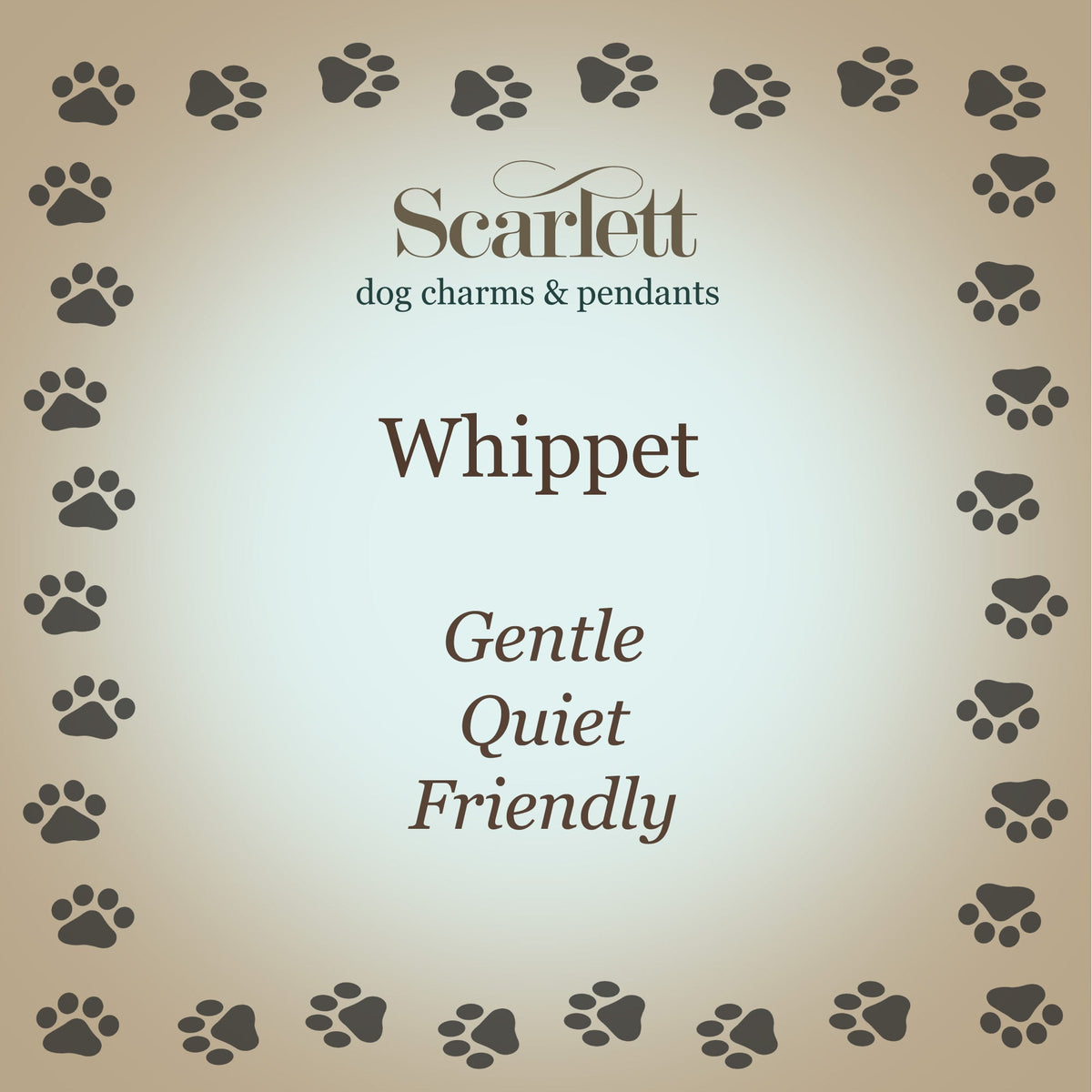 Whippet Personalised Silver Dog Tag Necklace
