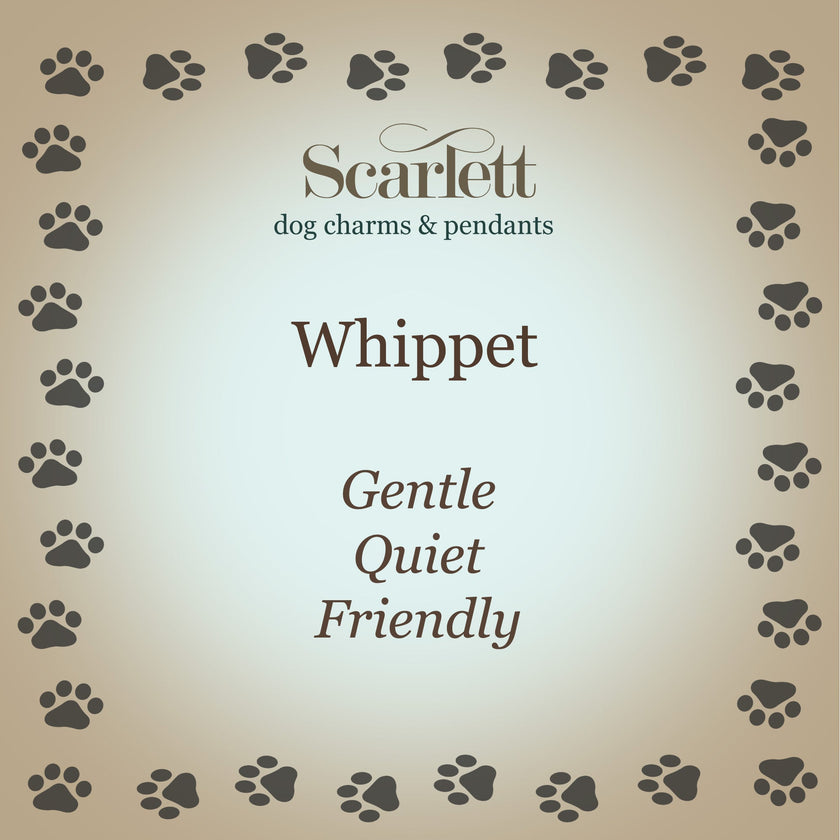Whippet Personalised Silver Dog Tag Necklace