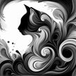 Whispering Cat Shadows Canvas