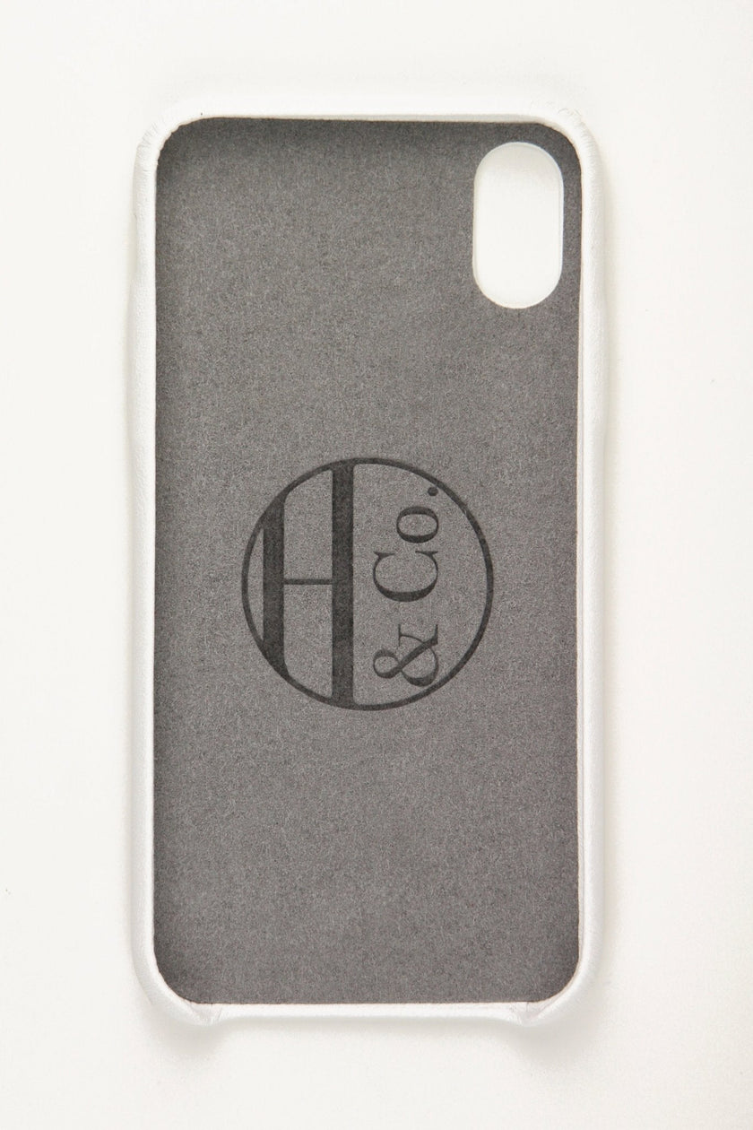iPhone X Case, White Leather