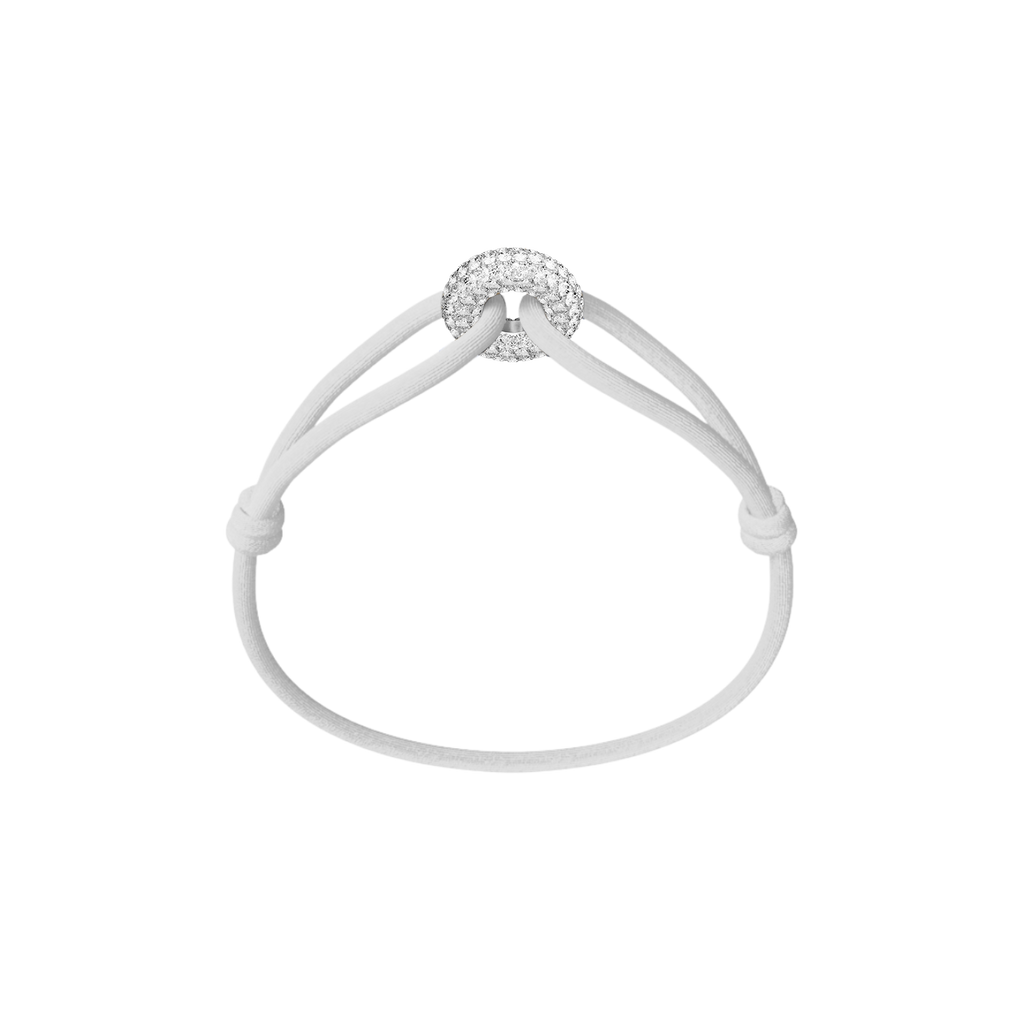 Silver Soho Pavé Cord Bracelet