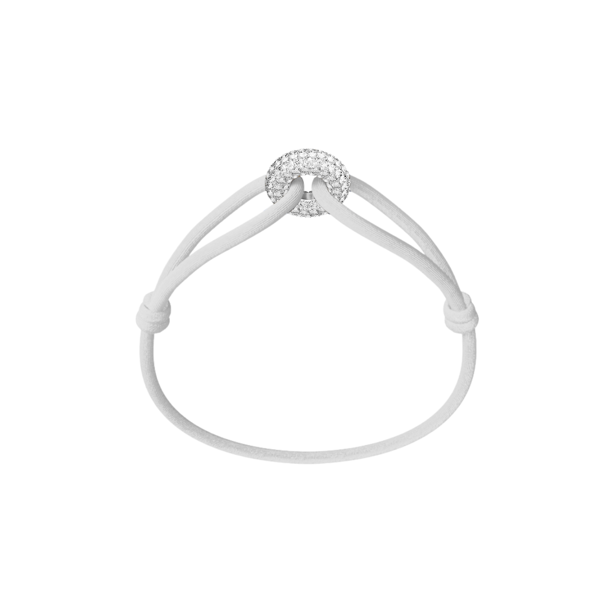 Silver Soho Pavé Cord Bracelet