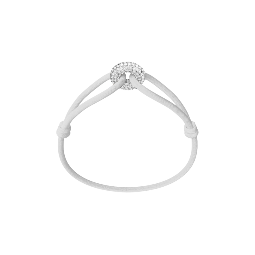 Silver Soho Pavé Cord Bracelet