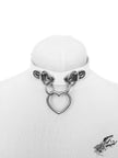 White Bound Heart Ring Choker