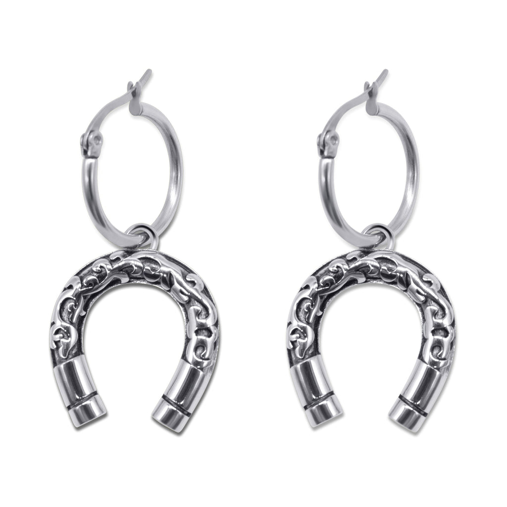 Lucky Charm Horseshoe Hoop Earrings