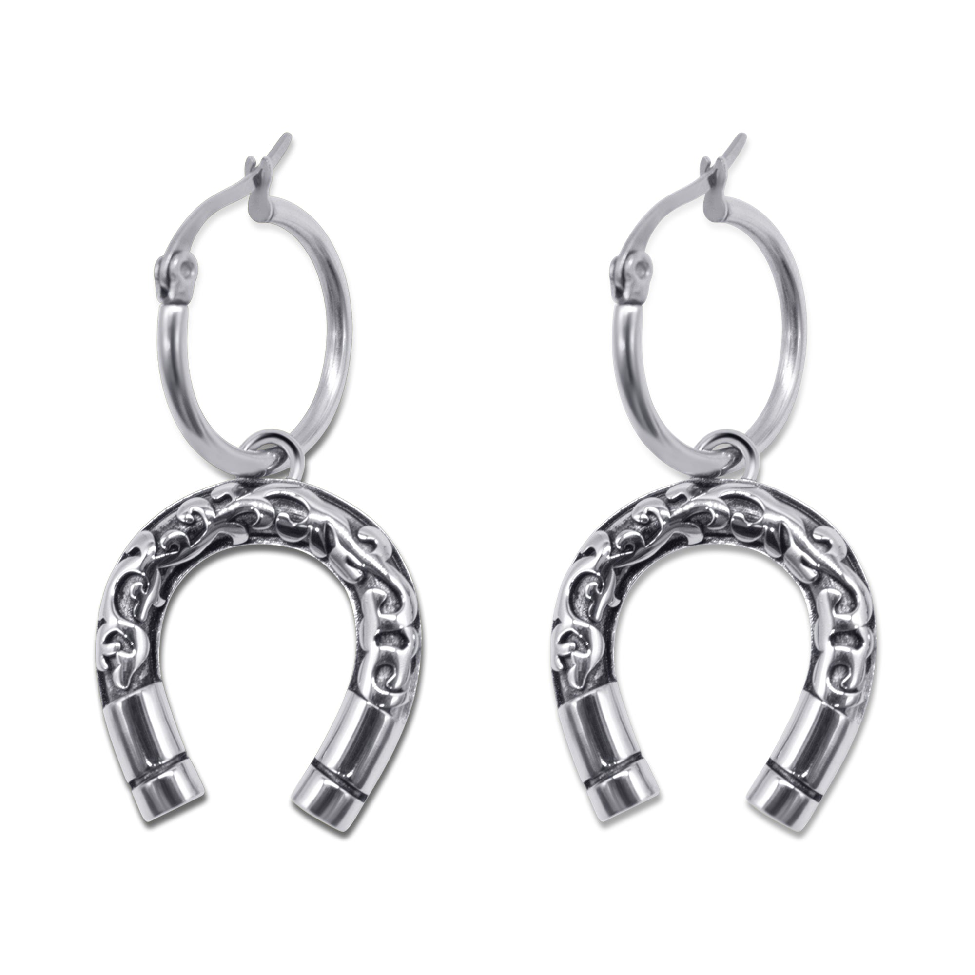 Lucky Charm Horseshoe Hoop Earrings