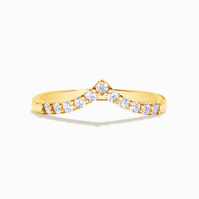 Anillo de eternidad curvado Wishbone en vermeil de oro de 18k