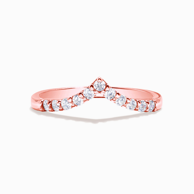 Anillo Eternidad Curvo Wishbone en Vermeil de Oro Rosa de 18k