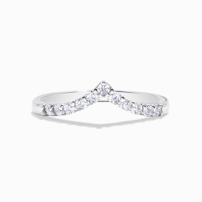 Anillo de eternidad curvado Wishbone en plata de ley