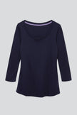 3/4 Sleeve Scoop Neck Cotton Modal T-Shirt