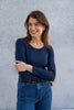 Long Sleeve Cotton Modal Scoop Neck T-Shirt
