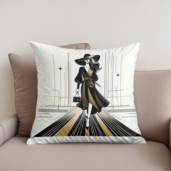 Baumwollkissen „Catwalk Elegance Unveiled“