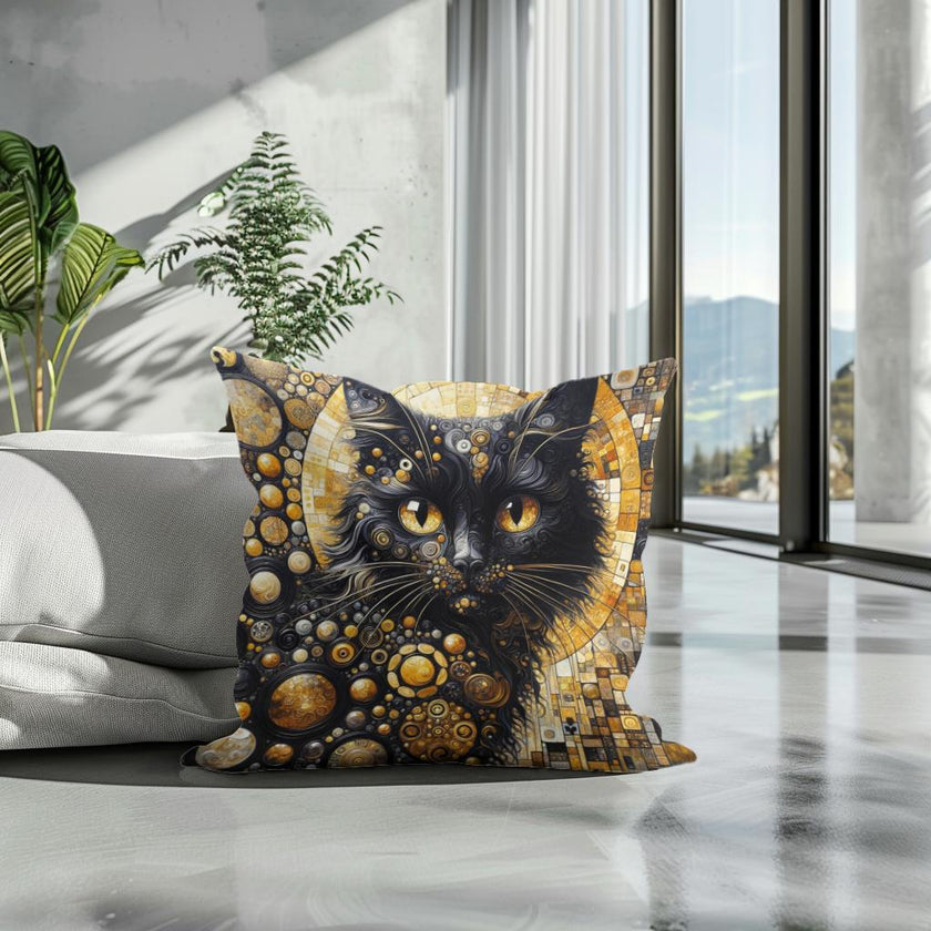 The Golden Cat Eyes Cotton Cushion