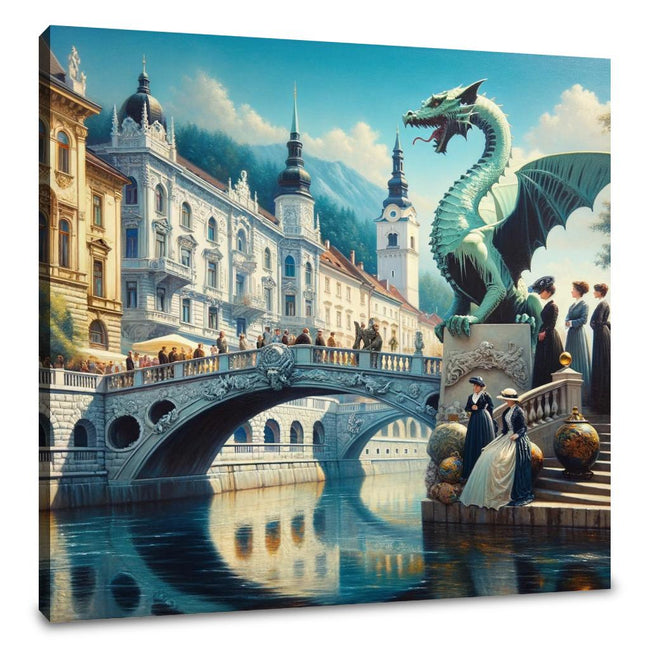 Sunny Day at Dragon Bridge Canvas