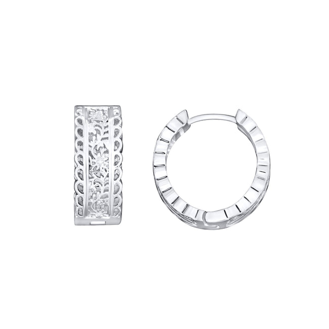 Laura Ashley Fashion Paisley Lace Hoop Earrings
