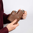 Fred Bennett Twin Brown Leather 3oz Hip Flasks with Case